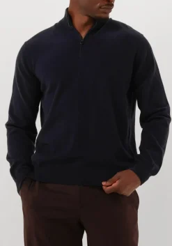 donkerblauwe filippo de laurentiis trui mezza zip ml