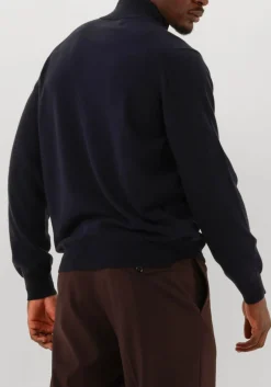 donkerblauwe filippo de laurentiis trui mezza zip ml