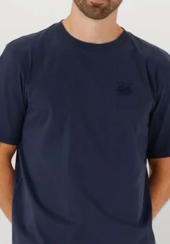 donkerblauwe filling pieces t-shirt t-shirt embroidered knot