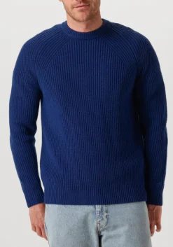 donkerblauwe forét trui delta wool knit