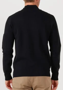 donkerblauwe genti trui turtle 3 button ls