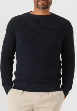 donkerblauwe gentiluomo trui round ls raglan