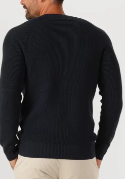 donkerblauwe gentiluomo trui round ls raglan