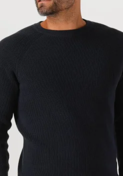 donkerblauwe gentiluomo trui round ls raglan