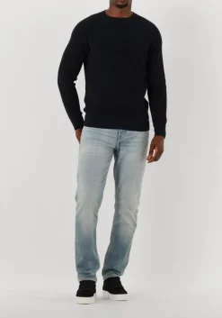 donkerblauwe gentiluomo trui round ls raglan