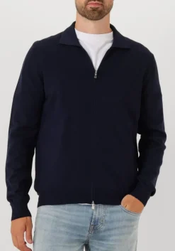 donkerblauwe gran sasso vest jacket zip