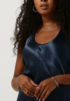 donkerblauwe greek archaic kori midi jurk 130482