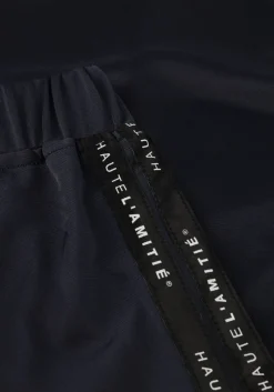 donkerblauwe haute l'amitié wijde broek logo tape track tall pant