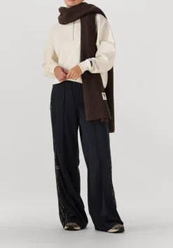 donkerblauwe haute l'amitié wijde broek logo tape track tall pant