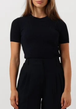 donkerblauwe herskind t-shirt doofy knit blouse