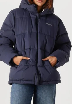 donkerblauwe mercer amsterdam gewatteerde jas the mercer puffer jacket