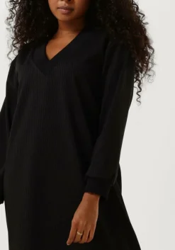 donkerblauwe penn & ink midi jurk dress v