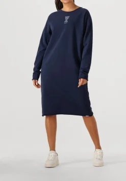 donkerblauwe penn & ink midi jurk dress print