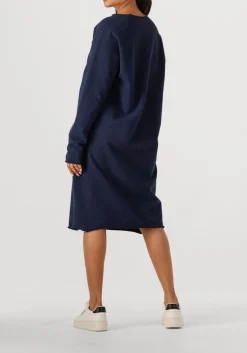 donkerblauwe penn & ink midi jurk dress print