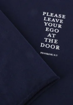 donkerblauwe penn & ink midi jurk dress print