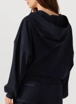 donkerblauwe penn & ink vest hoodie w25f1739