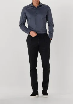 donkerblauwe profuomo klassiek overhemd shirt x-cutaway sf japanese knitted