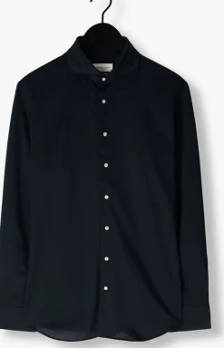 donkerblauwe profuomo klassiek overhemd shirt x-cutaway japanese knitted