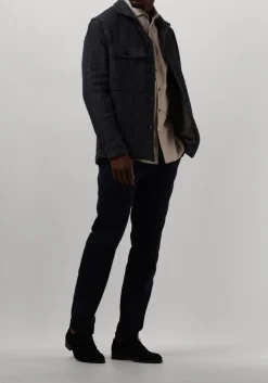 donkerblauwe profuomo overshirt overshirt twill n