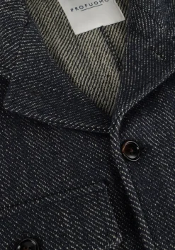 donkerblauwe profuomo overshirt overshirt twill n