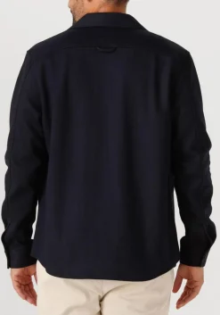 donkerblauwe profuomo overshirt overshirt cutaway knitted