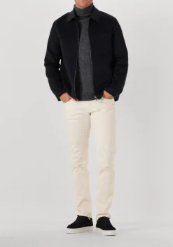 donkerblauwe profuomo overshirts overshirt wool zipper