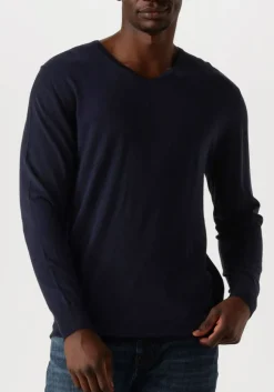 donkerblauwe profuomo trui pullover v-neck