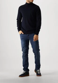donkerblauwe profuomo trui pullover mock