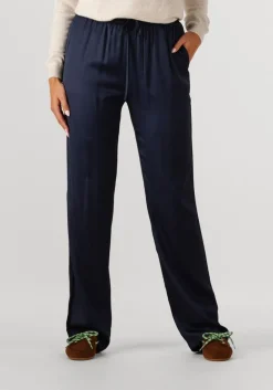 donkerblauwe resort finest pantalon satin pants