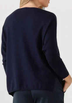 donkerblauwe resort finest trui v-neck cape sweater