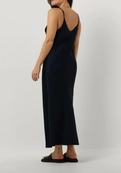 donkerblauwe resort finest midi jurk slip dress