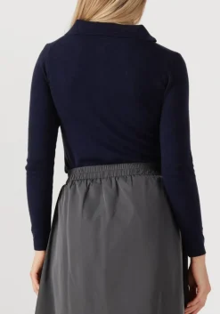 donkerblauwe resort finest vest polo short cardigan