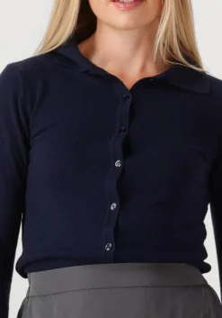 donkerblauwe resort finest vest polo short cardigan