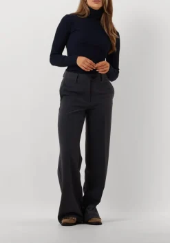 donkerblauwe rosemunde coltrui silk t-shirt w/ roller neck