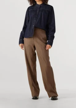 donkerblauwe second female blouses dera denim shirt