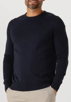 donkerblauwe stefano lauran trui crew