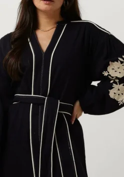 donkerblauwe stella forest midi jurk e24ro012