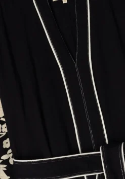 donkerblauwe stella forest midi jurk e24ro012