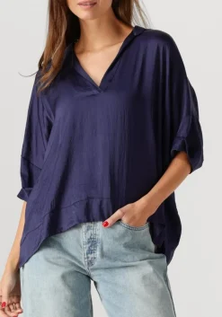 donkerblauwe summum top top short sleeves silky touch