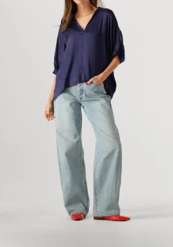 donkerblauwe summum top top short sleeves silky touch