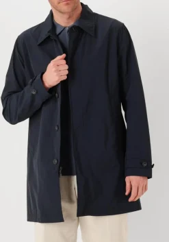 donkerblauwe woolrich regenjas city carcoat