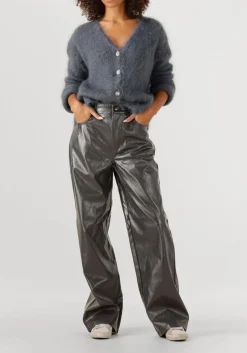 donkergrijze amaya amsterdam vest roos knitwear