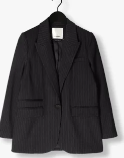 donkergrijze co'couture blazer ida pin single oversize blazer