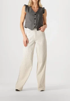 donkergrijze co'couture gilet liane frill tailor vest