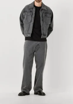 donkergrijze filling pieces spijkerjas denim jack washed