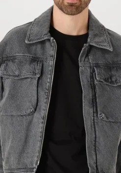 donkergrijze filling pieces spijkerjas denim jack washed