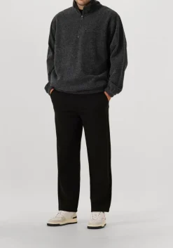 donkergrijze forét trui elm half zip sweatshirt