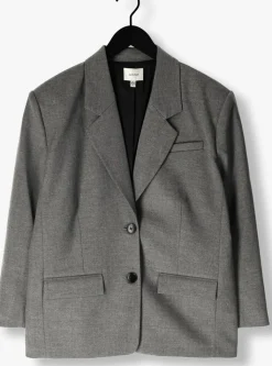 donkergrijze gestuz blazer gzpaula melange oz blazer