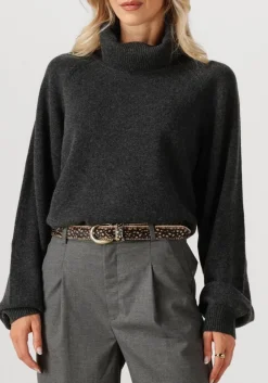 donkergrijze gestuz trui manzigz wool rollneck