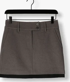 donkergrijze haute l'amitié minirok emerald crop skirt